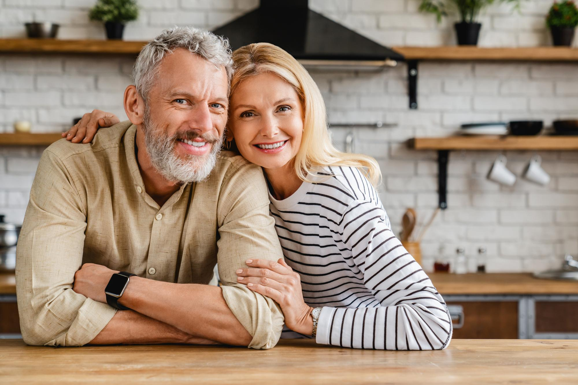 Smiling couple at home